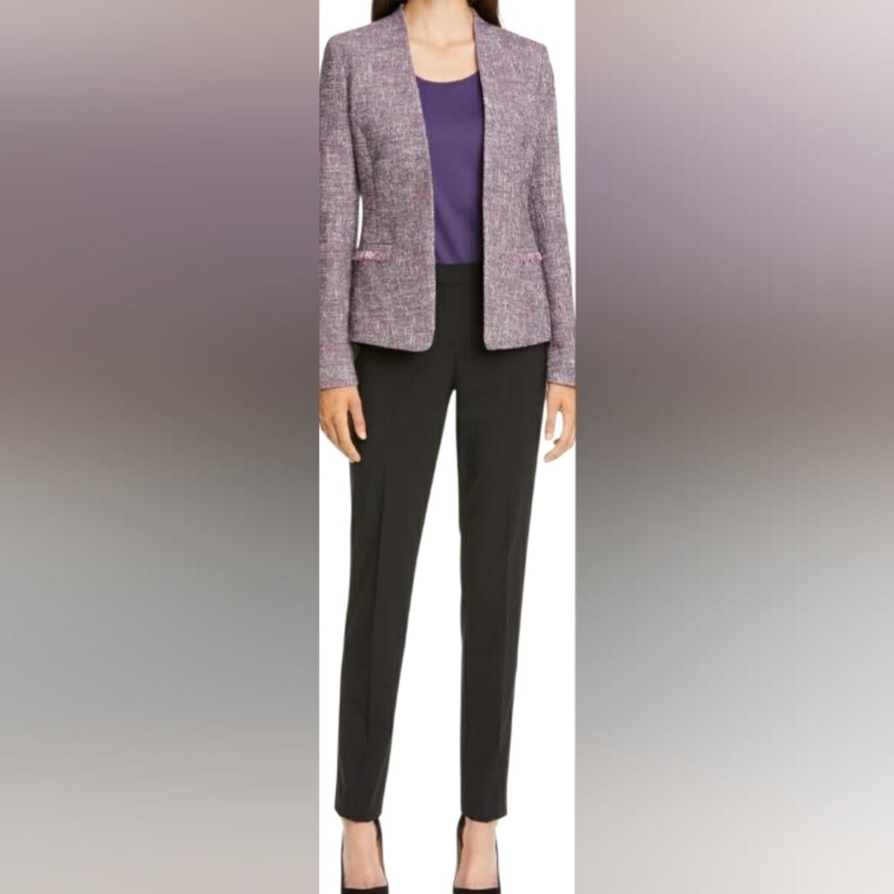 HUGO BOSS Jalesta Tweed Blazer In Purple and Pink US Size 6 EUC